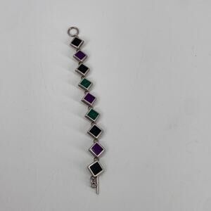 Vintage 925 square cabochon stone bracelet